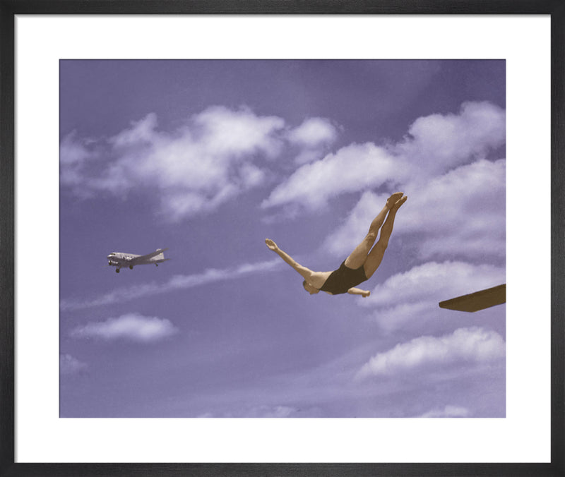 The Diver and the Dakota by Anonymous. Framed art print.