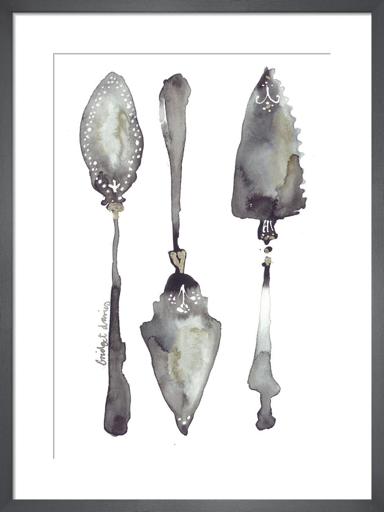 Three Cake Slices by Bridget Davies. Framed art print.
