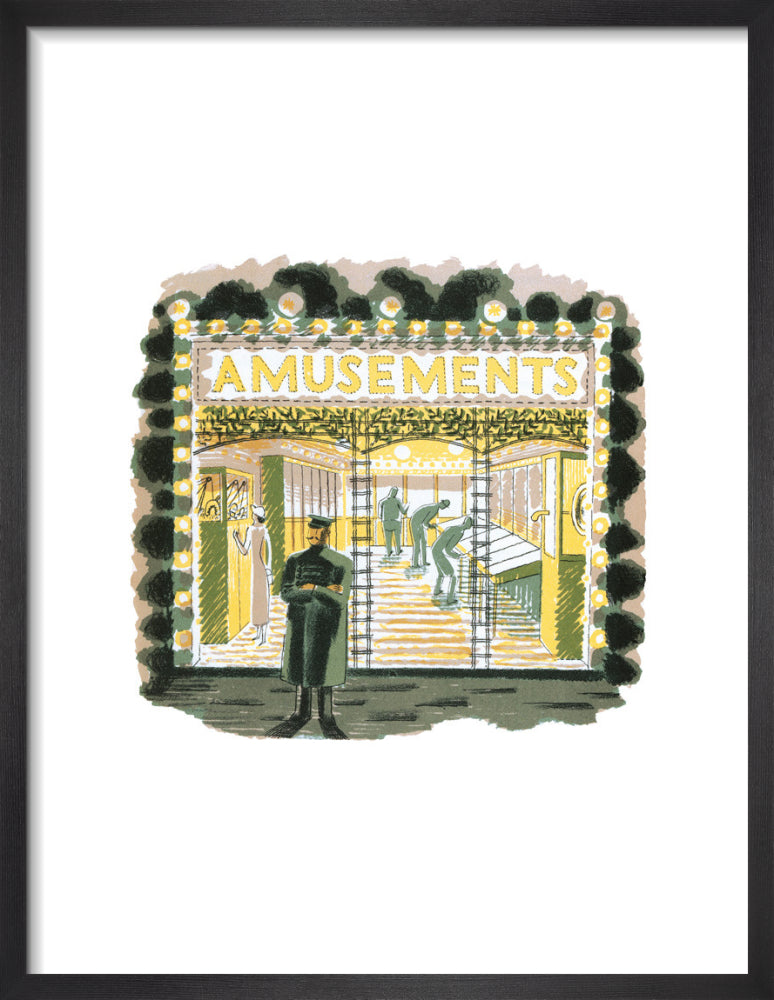 Amusements by Eric Ravilious. Framed art print.