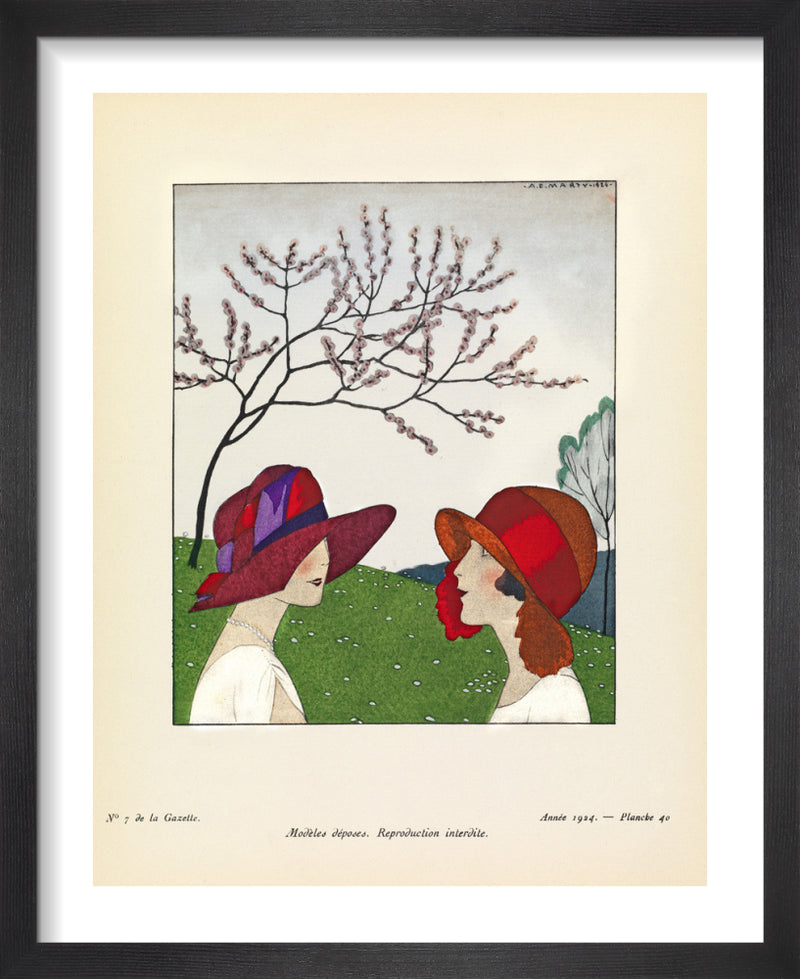 The sad winter gives way to spring by Gazette du Bon Ton. Framed art print.