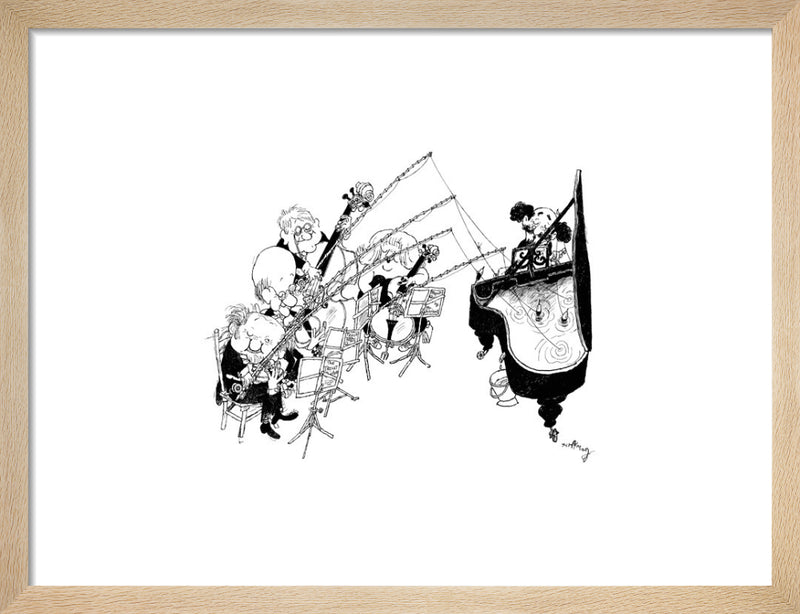 Trout Quintet by Gerard Hoffnung. Framed art print.