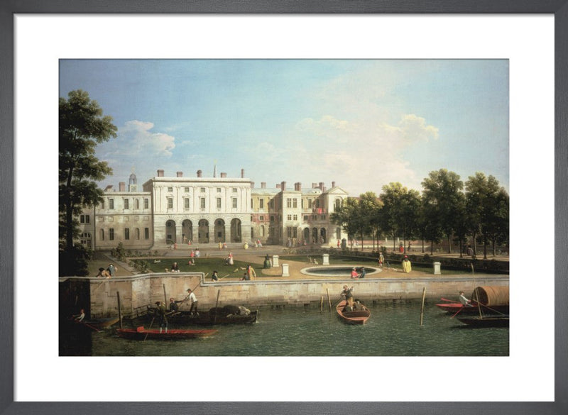 Old Somerset House from the River Thames, London by Giovanni Canaletto. Framed art print.