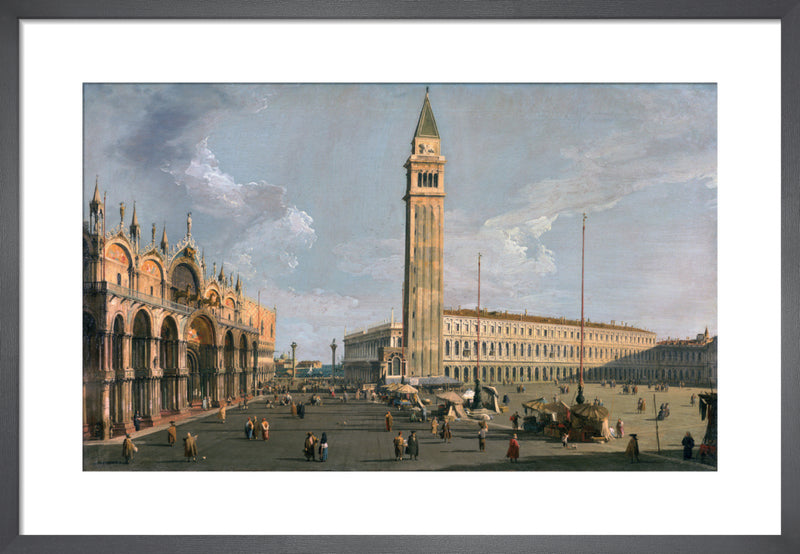 The Piazza di San Marco Venice by Giovanni Canaletto. Framed art print.