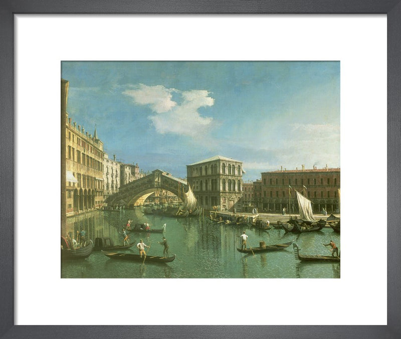 The Rialto Bridge, Venice by Giovanni Canaletto. Framed art print.