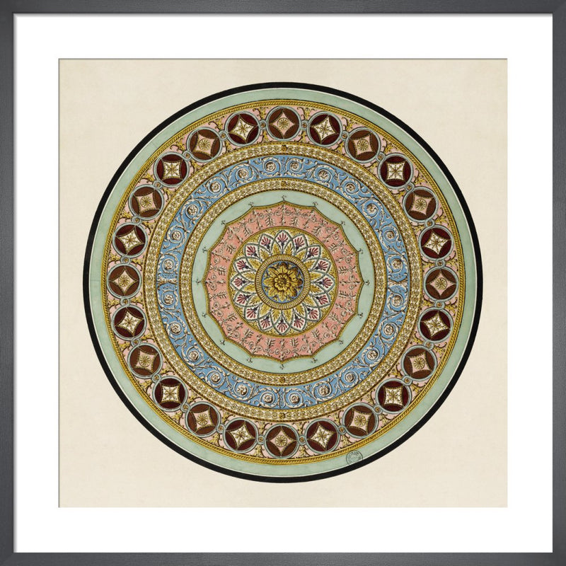 Finished drawing for a ceiling or a carpet I c1765-66 unexecuted by Giuseppe Manocchi. Framed art print.