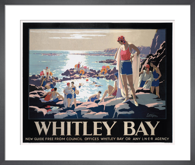 Whitley Bay by J (John) Littlejohns. Framed art print.