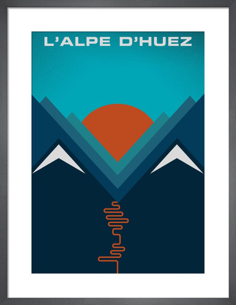 L'Alpe d'Huez by Jeremy Harnell. Framed art print.