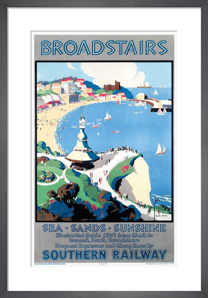 Broadstairs; Sea, Sands, Sunshine by John Mace. Framed art print.