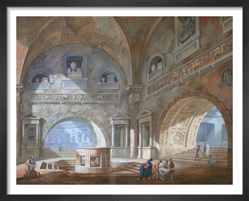 Interior of a Sepulchral Chamber by Joseph M Gandy. Framed art print.