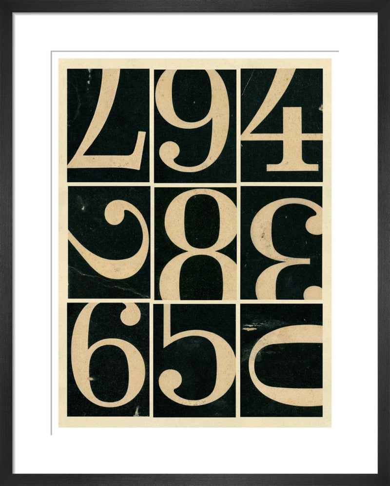 Old School Number Cards by Julia Trigg. Unframed art print.