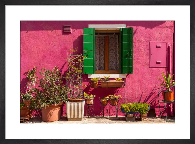 Colorato Burano by Julian Elliott. Framed art print.