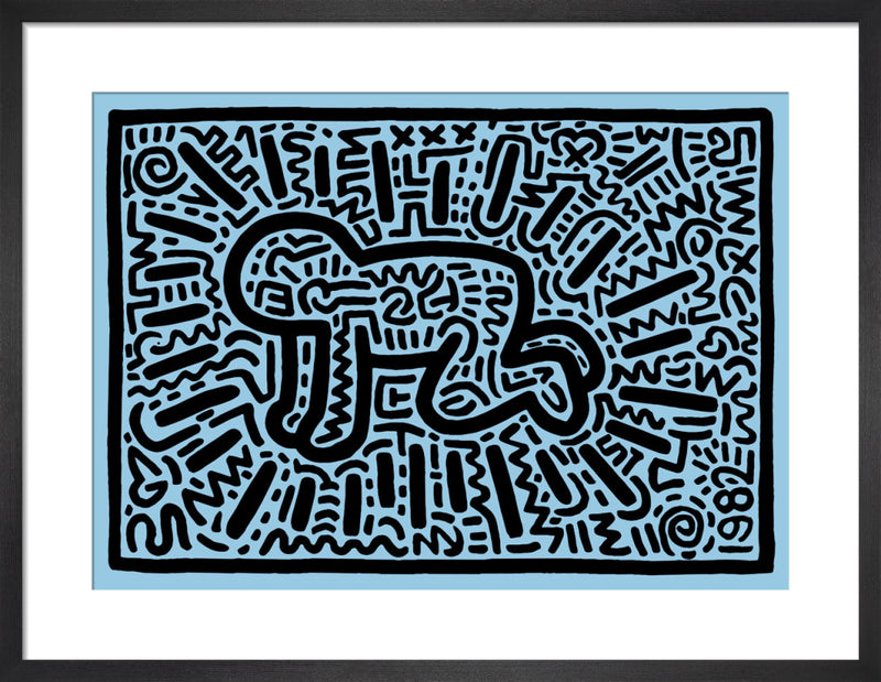 Untitled (baby) by Keith Haring. Framed art print.