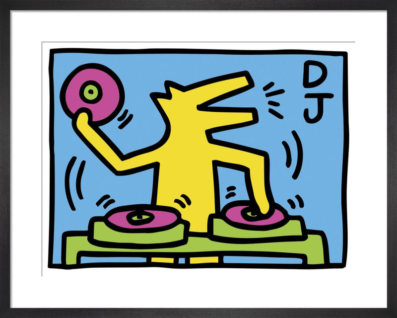 Untitled (DJ), 1983 by Keith Haring. Framed art print.