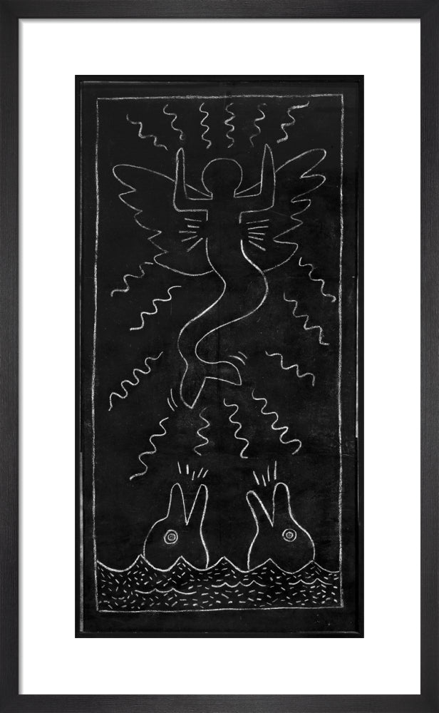 Untitled (subway Drawing) 13 by Keith Haring. Framed art print.
