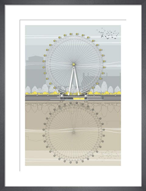 London Eye by Linescapes. Framed art print.