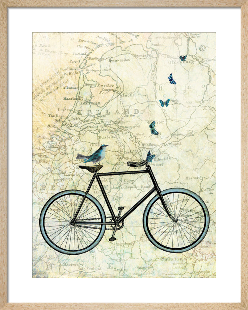 Bike Country by Marion McConaghie. Framed art print.