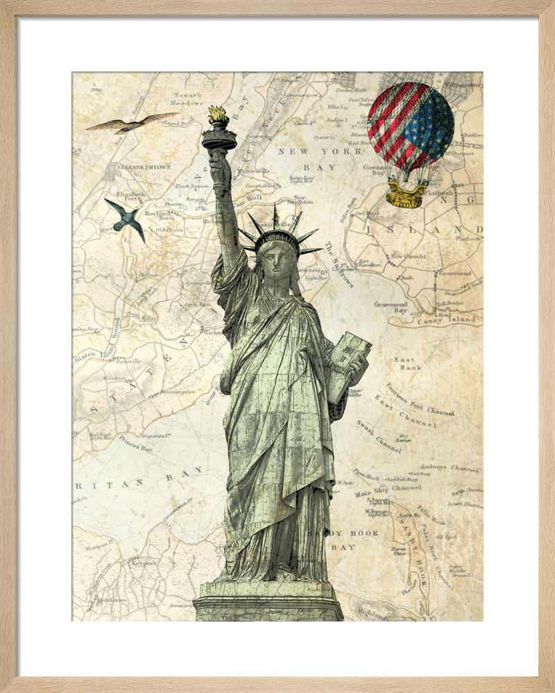 Liberty Balloon by Marion McConaghie. Framed art print.