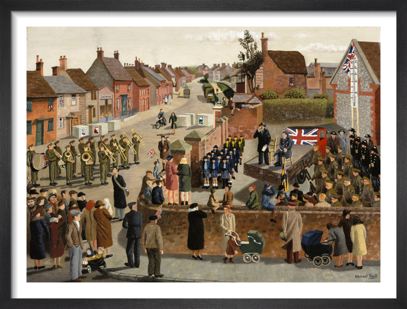 War Weapons Week in a Country Town by Michael Ford. Framed art print.