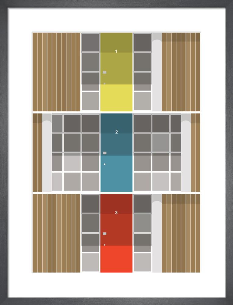 Willow Road Doors by Oscar Francis. Framed art print.