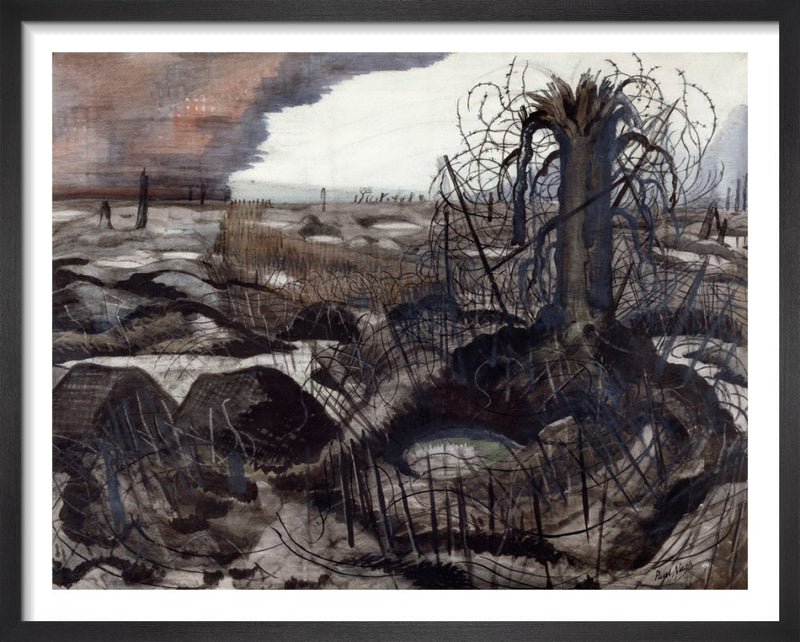 Wire by Paul Nash. Framed art print.
