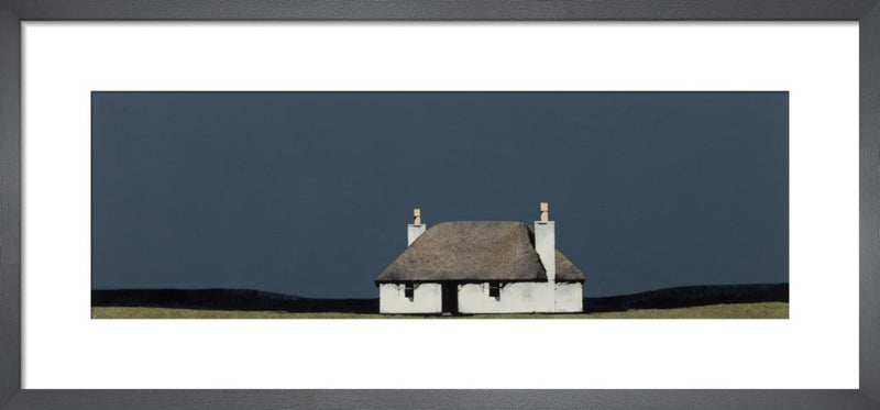 North Uist Cottage by Ron Lawson. Framed art print.