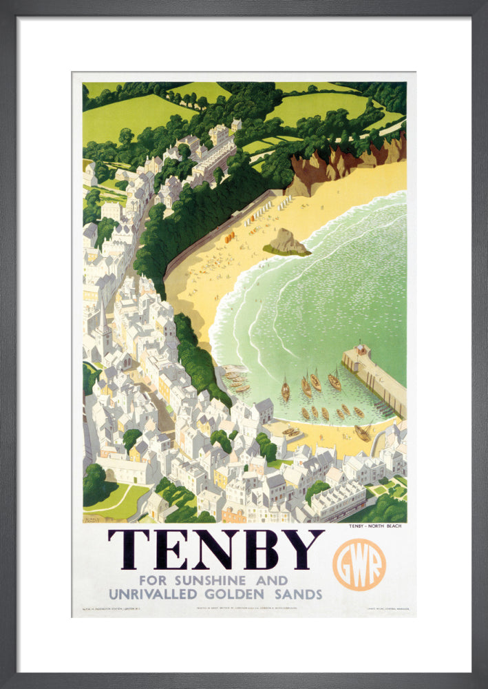 Tenby by Ronald Lampitt. Framed art print.