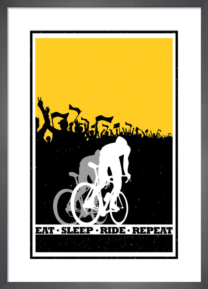 Eat Sleep Ride Repeat by Sassan Filsoof. Framed art print.