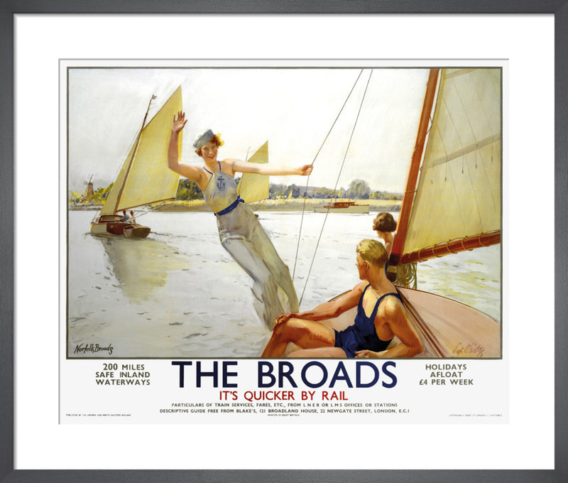 The Broads by Septimus E Scott. Framed art print.