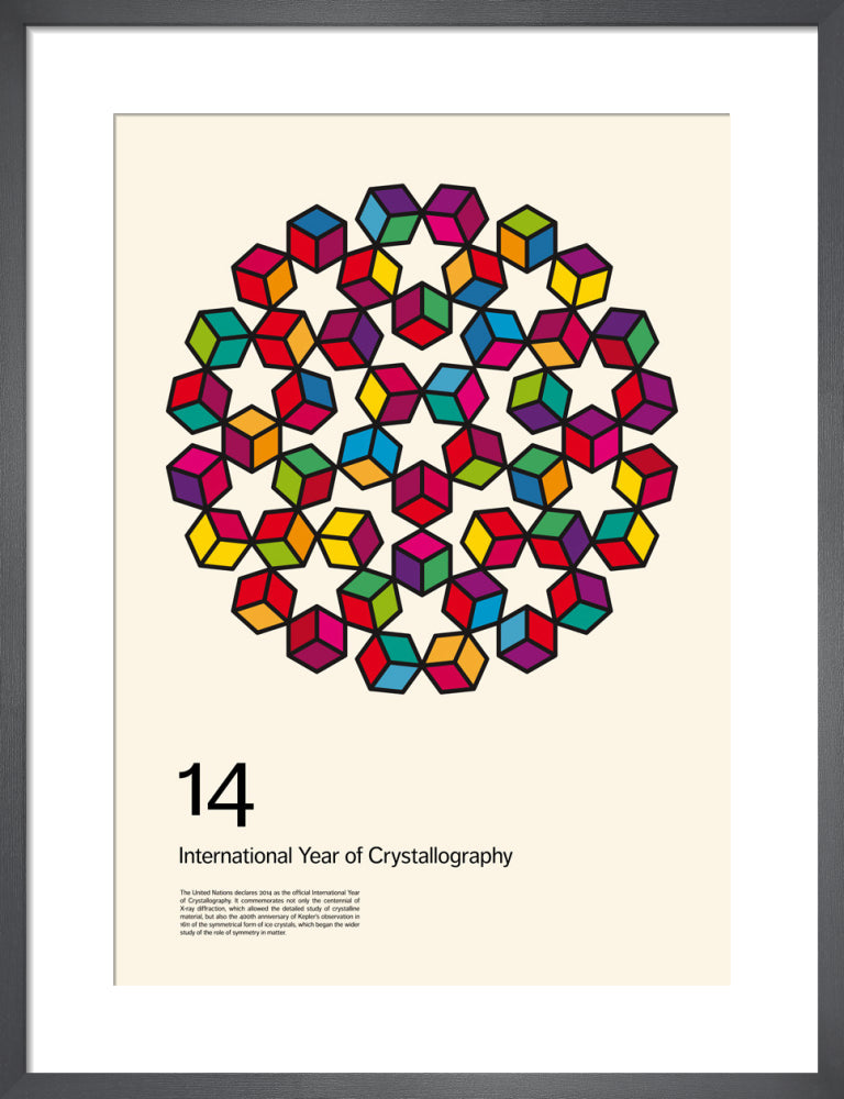 International Year of Crystallography 2014 #1 White by Simon C Page. Framed art print.