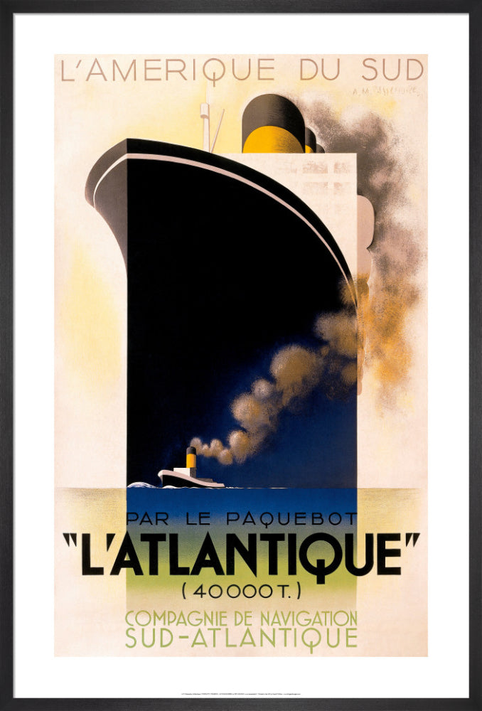 L’Atlantique by A.M. Cassandre. Framed art print.