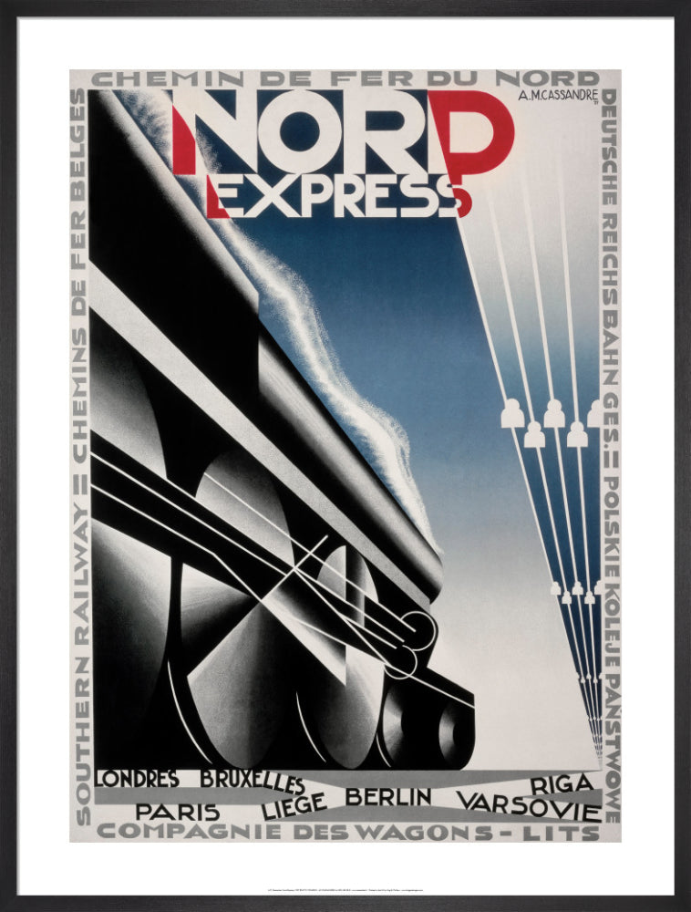 Nord Express by A.M. Cassandre. Framed art print.