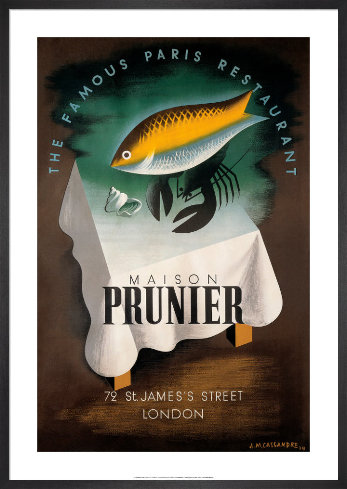Prunier by A.M. Cassandre. Framed art print.
