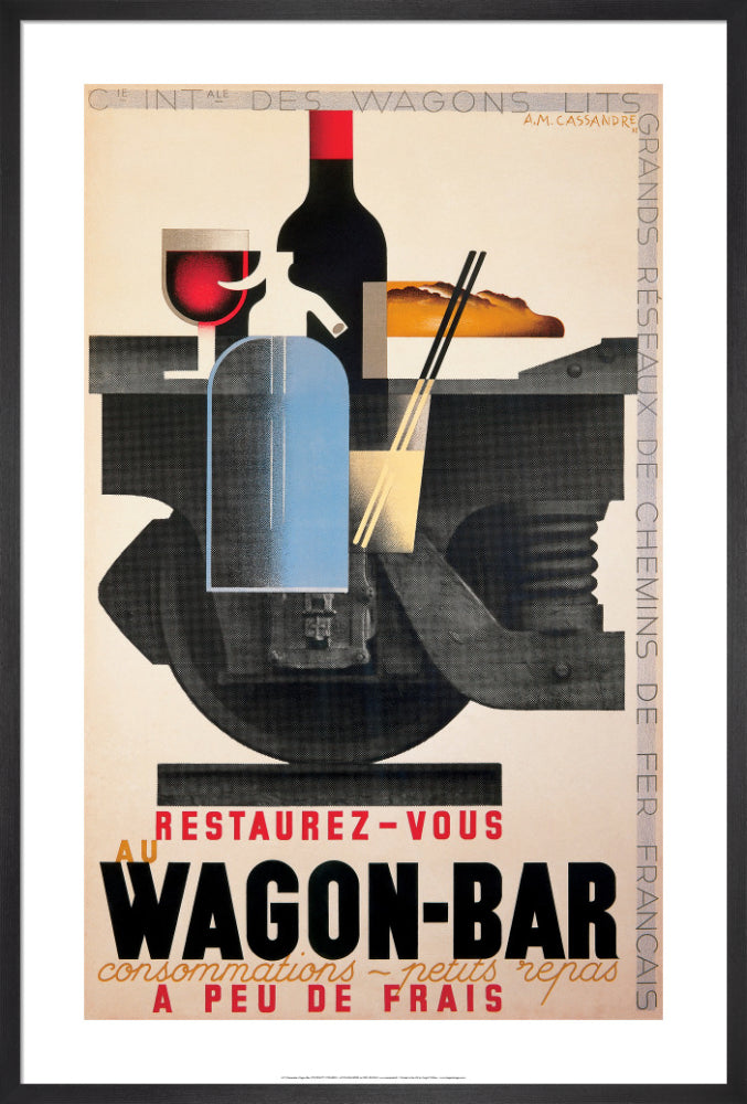 Wagon-Bar by A.M. Cassandre. Framed art print.