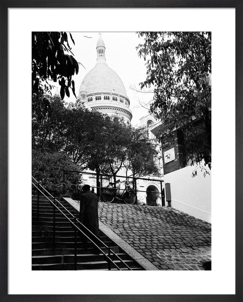 Sacre Coeur Steps, Paris 1963 by Alan Scales. Framed art print.