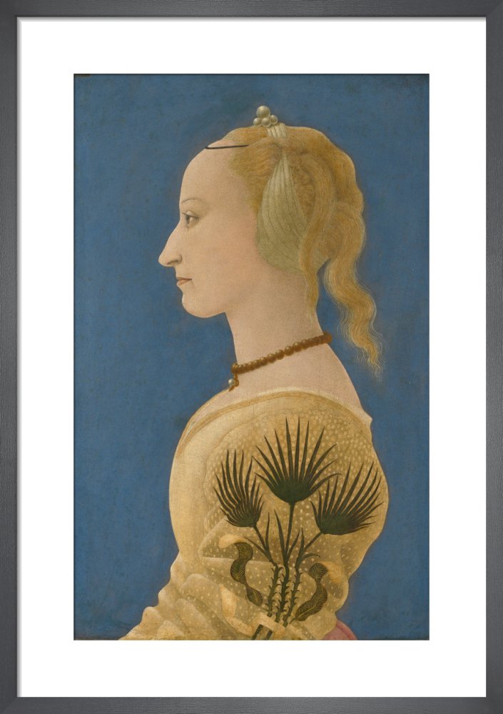 Portrait of a Lady by Alesso Baldovinetti. Framed art print.