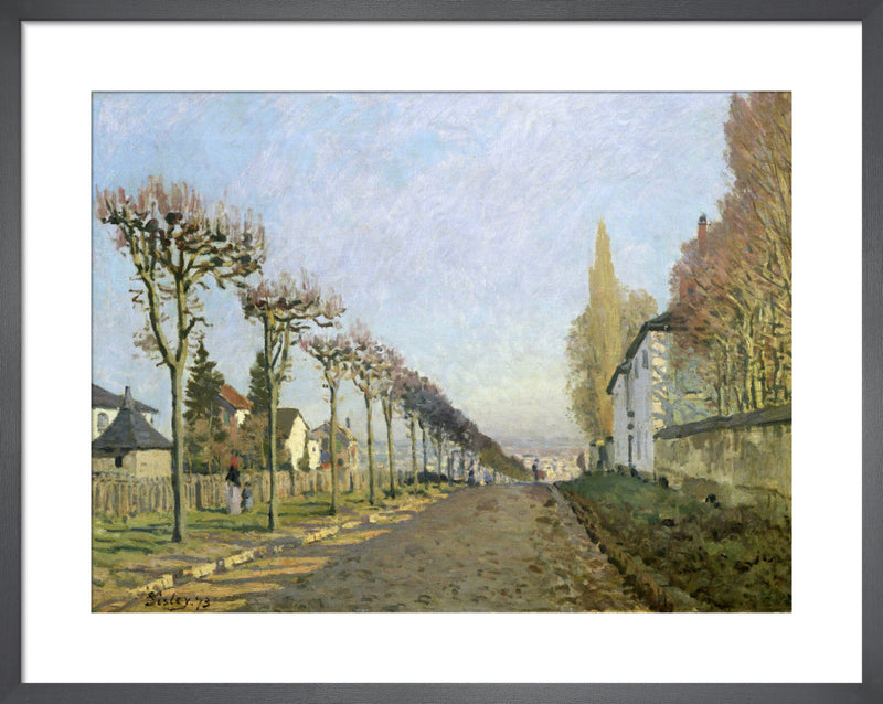 Rue de la Machine, Louveciennes, 1873 by Alfred Sisley. Framed art print.
