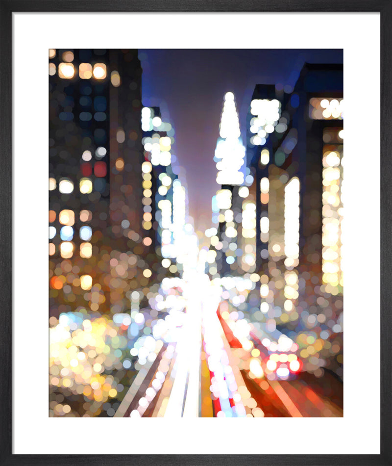 Pointillist NYC, Chrysler Building by Yoni Alter. Framed art print.