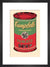 Campbell's Soup Can, 1965 (green & red) by Andy Warhol. Framed art print.