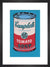 Campbell's Soup Can, 1965 (pink & red) by Andy Warhol. Framed art print.