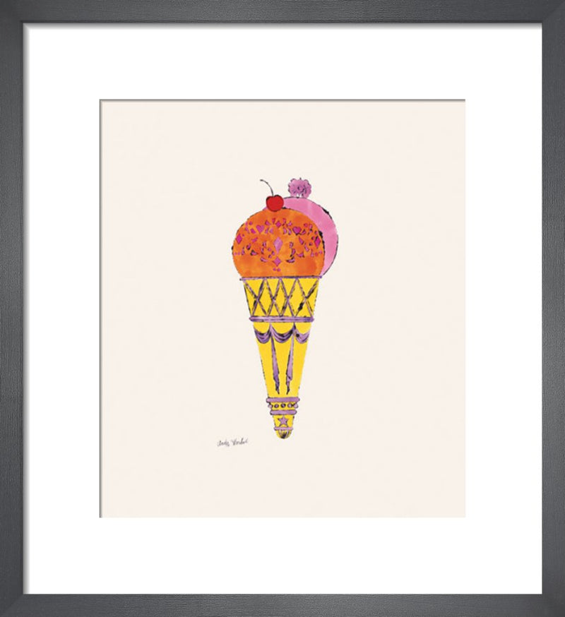 Ice Cream Dessert, c.1959 (red & pink) by Andy Warhol. Framed art print.