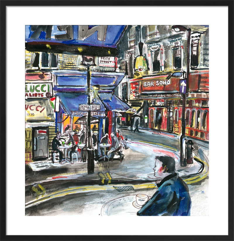 Frith Street by Anna-Louise Felstead. Framed art print.