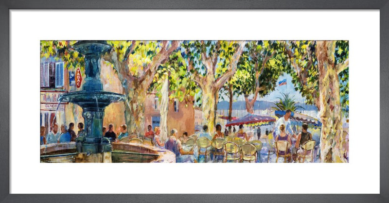 Quayside at Bandol by Anne Rea. Framed art print.