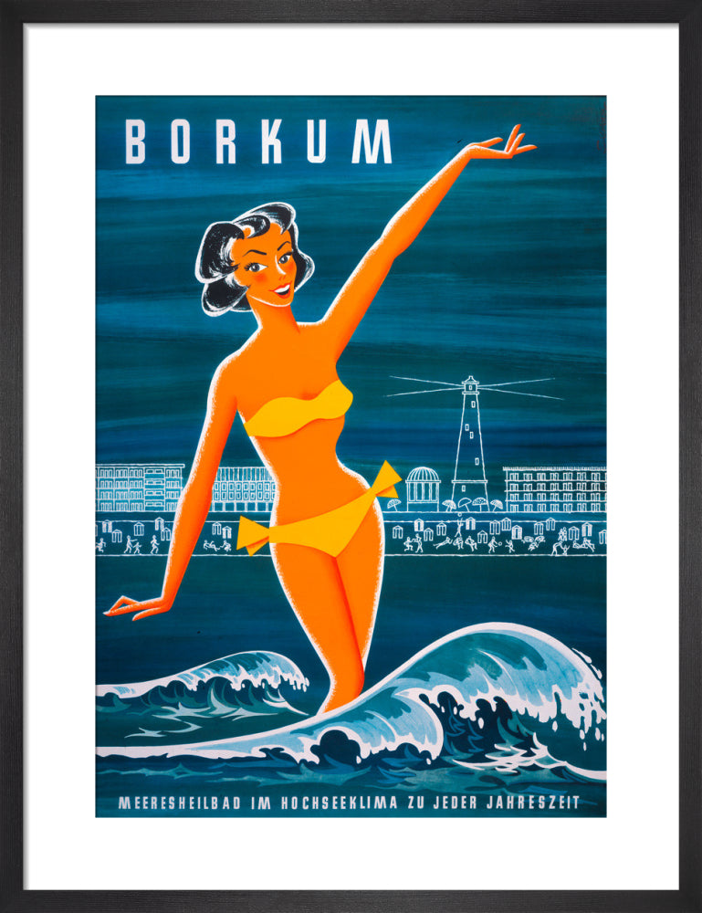 Borkum Resort, 1955 by Anonymous. Framed art print.