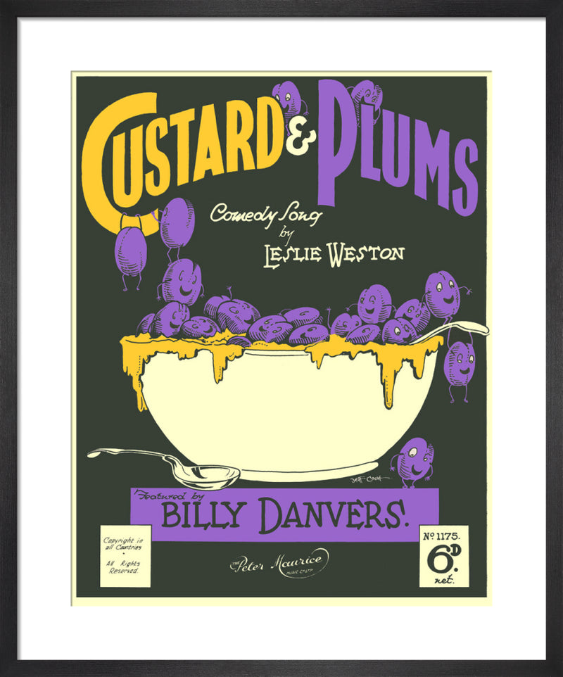 Custard & Plums by Anonymous. Framed art print.