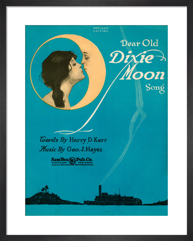 Dear Old Dixie Moon Song by Anonymous. Framed art print.