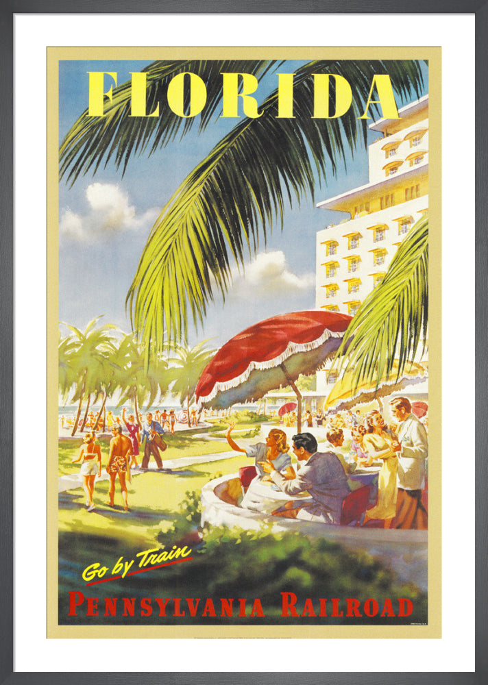 Florida go by train by Anonymous. Framed art print.