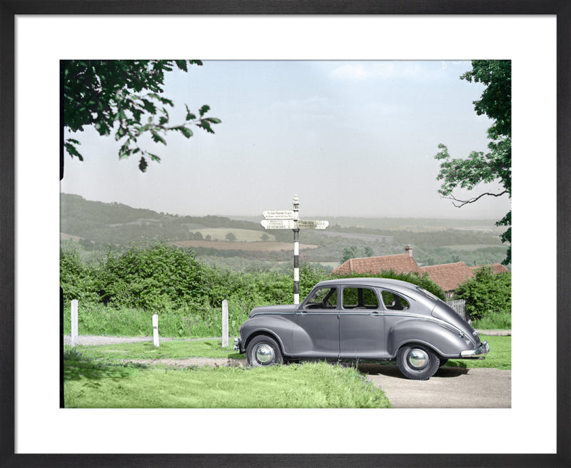 Jowett Javelin by Anonymous. Framed art print.