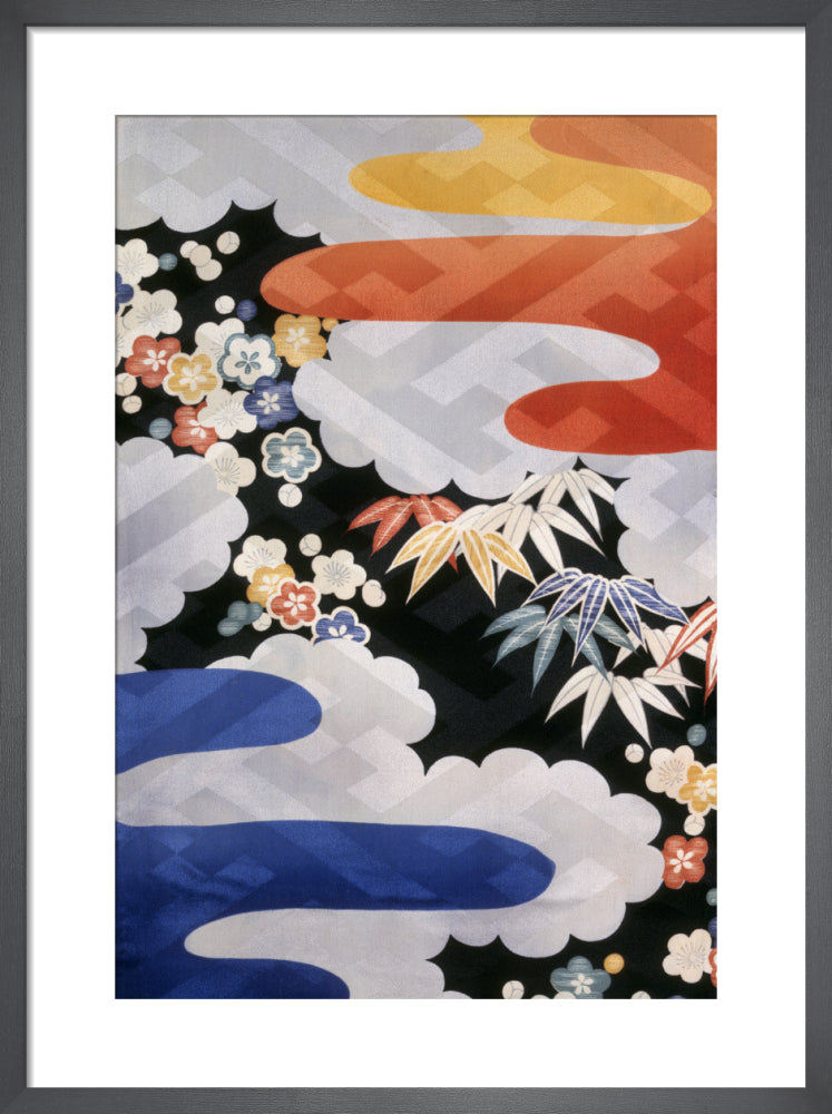Plum, bamboo and clouds by Anonymous. Framed art print.