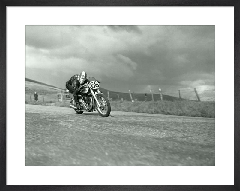 Racing Norton by Anonymous. Framed art print.