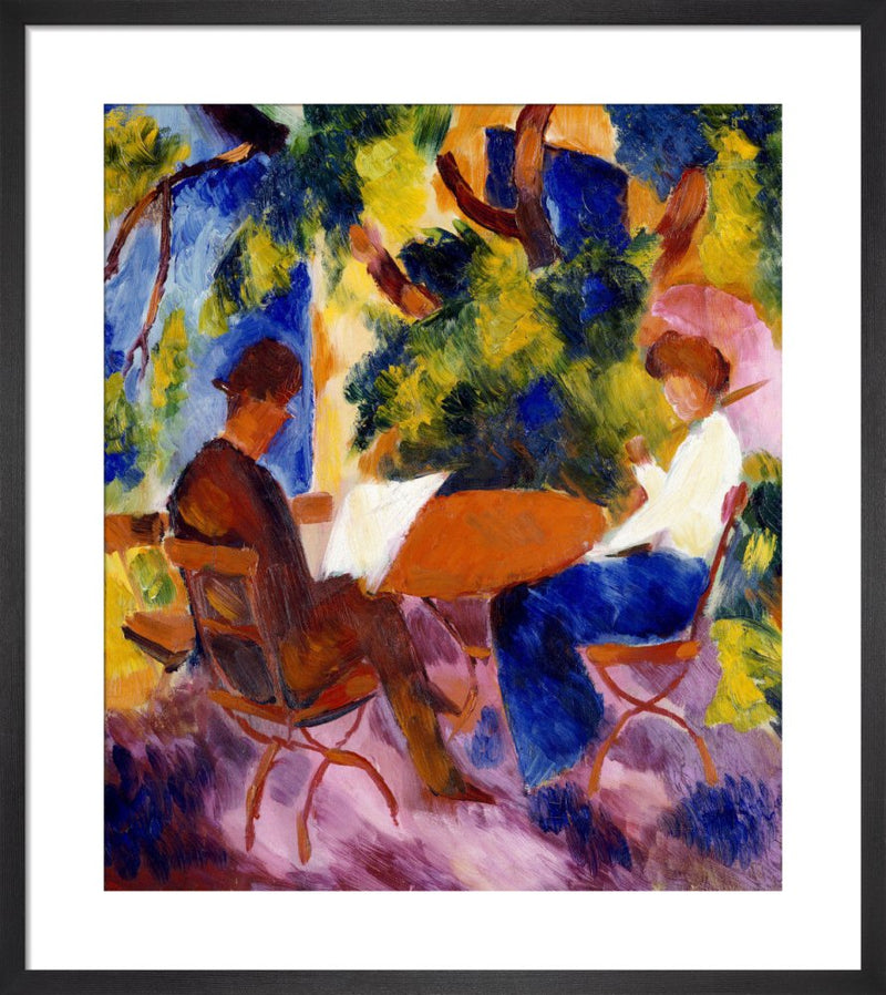 At the Garden Table, 1914 by August Macke. Framed art print.
